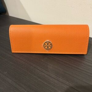 Tory Burch Orange Sunglasses Case with Logo